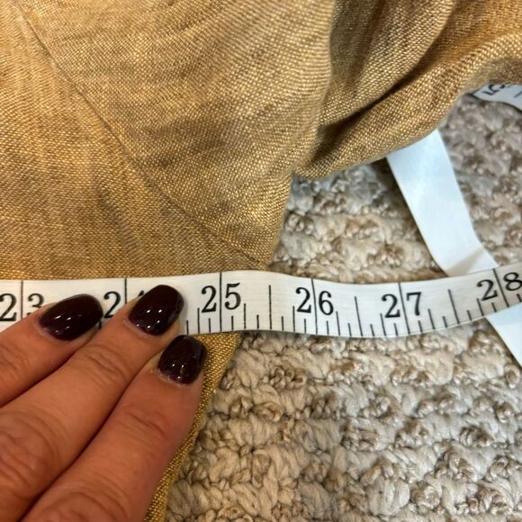 Ladies Flax Linen Button‎ Down Shirt Jacket Size Large Tan Color - Picture 13 of 13